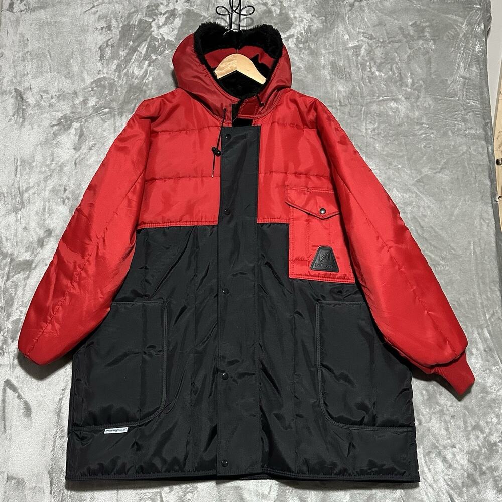 Vintage LaCrosse Thinsulate Hooded Puffer Coat Mens Size XXL Red Long Gorpcore